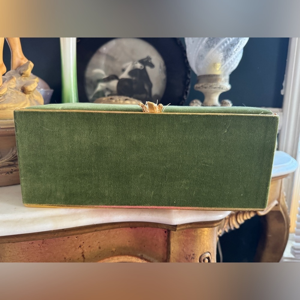 Vintage Faberge Original Velvet Green Box